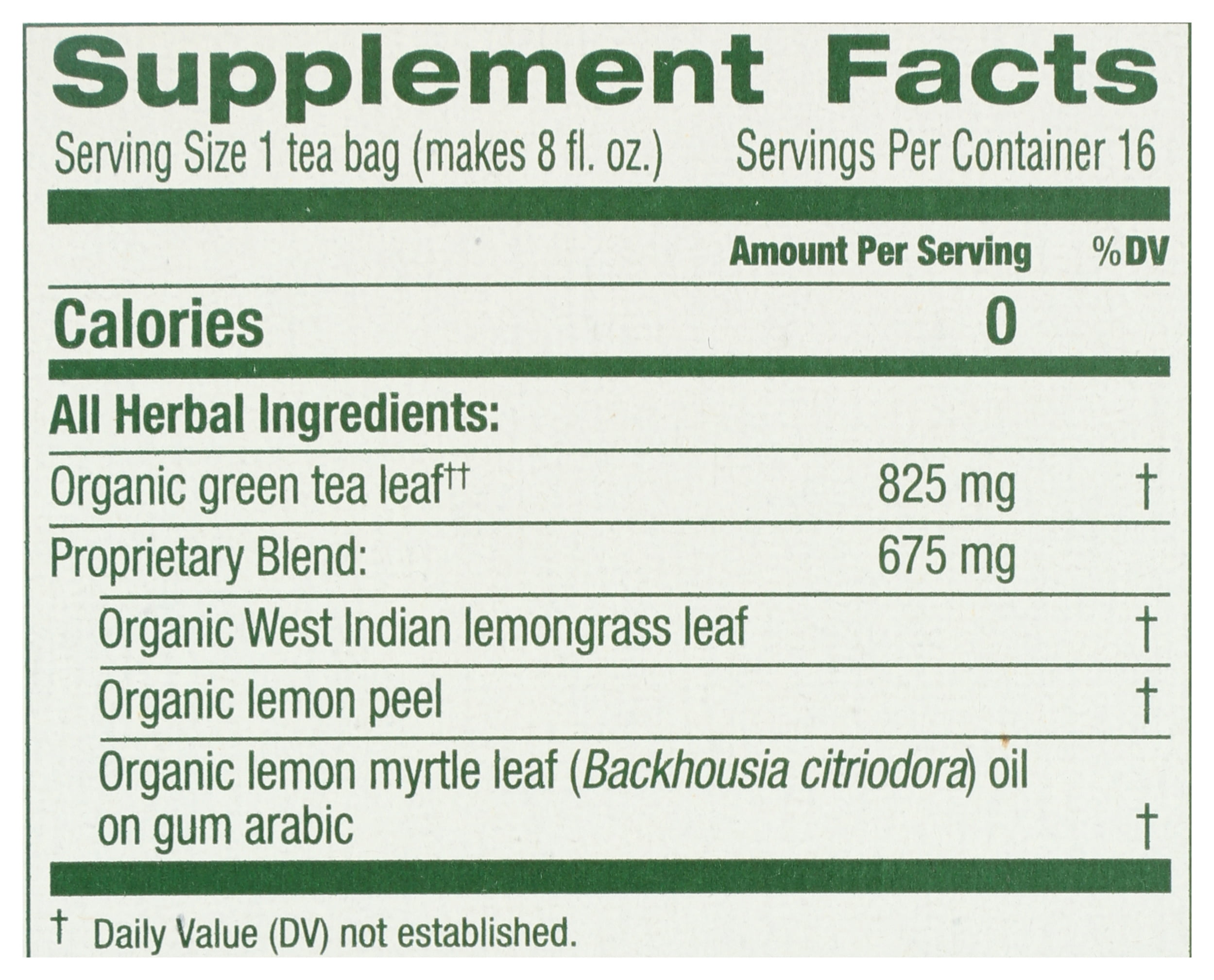 Pack of 6, Traditional Medicinals Green Tea Lemongrass, 16 bg - 0.85 oz
