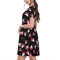 thumbnail image 2 of Balery Cartoon Mushroom Vestidos sueltos de manga corta para mujer, vestidos de verano 2025, vestidos casuales de corte A con vuelo., 2 of 6