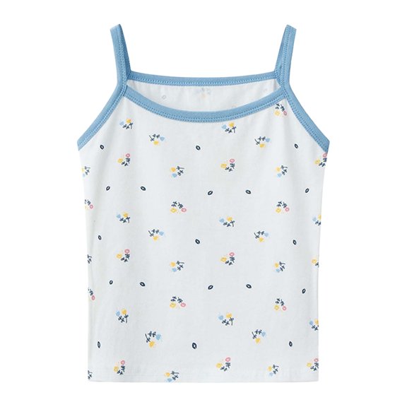 ZACPNCV Girls Undershirts Toddler Camisole Cotton Spaghetti Straps Sleeveless Cami Dance Tank Tops for Girls Light Blue 6-7 Years