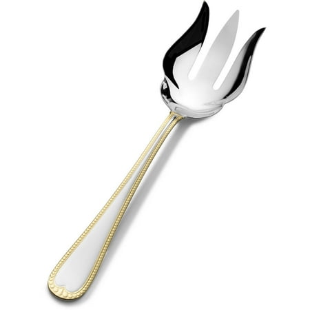 Renaissance Serving Fork - International Silver Gold Accent New Castle Salad Serving Fork