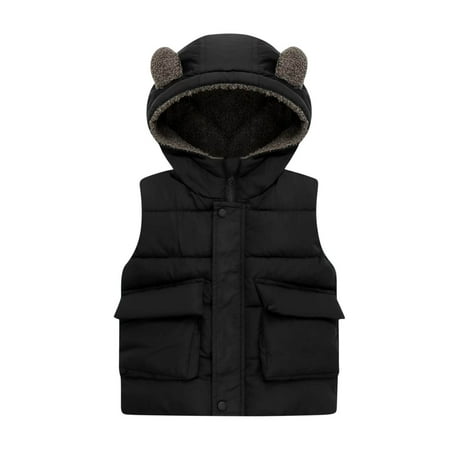 

Posijego Toddler Baby Boys Puffer Vest Fleece Lined Sleeveless Warm Winter Outerwear Jacket with Pockets