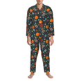 thumbnail image 3 of Balery Autumn with Pumpkins Pijama para Hombre de Dos Piezas con Manga Larga, Conjunto de Dormir y Descanso Suave con Bolsillos-Small, 3 of 7