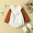 thumbnail image 6 of CAIVO Baby Boy Girl Fall Clothes Oversized Hooded Pullover Sweatshirt O-Neck Romper Color Block Long Sleeve Bodysuit Onesie Trendy Toddler Child Daily Wear, 6 of 6