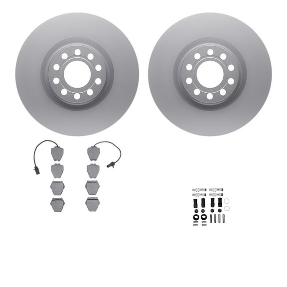 Dynamic Friction Company Front Geospec Brake Rotors with 5000 Euro Ceramic Brake Pads includes Hardware 4612-73008