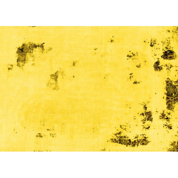 Ahgly Company Machine Washable Indoor Rectangle Abstract Yellow Modern Area Rugs, 5' x 8'