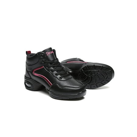 

Daeful Womens Comfort Round Toe Jazz Shoe Practice Lightweight Non-Slip Sneakers Black Style A 5.5