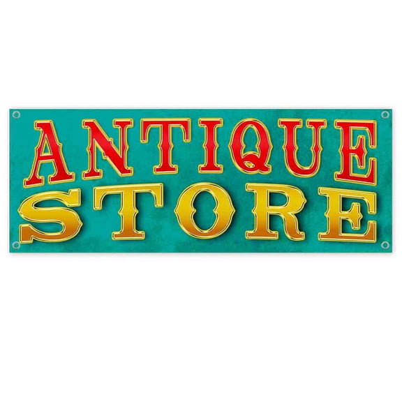 Antique Store 13 oz Vinyl Banner With Metal Grommets