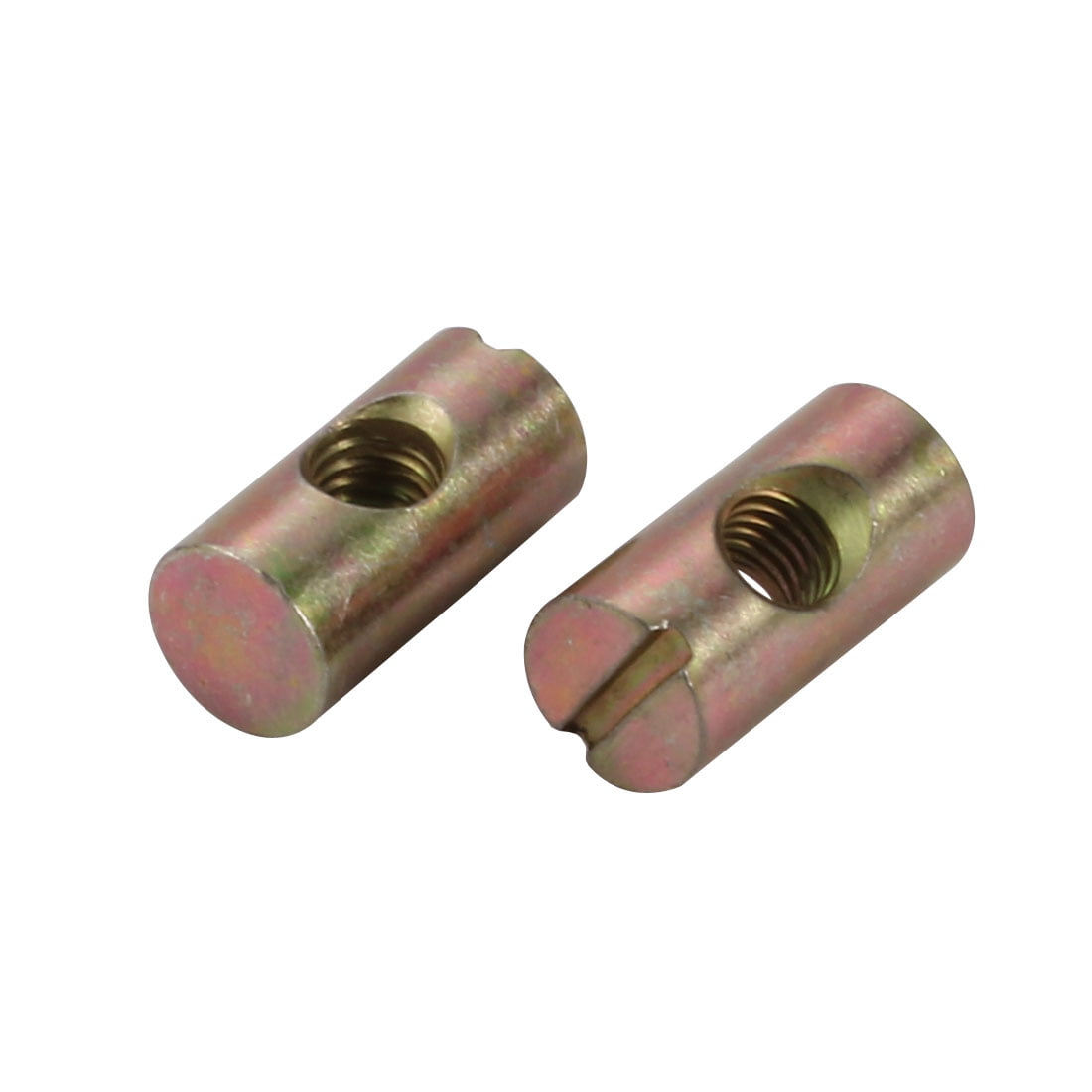 10pcs M6 Thread 20mm Height Zinc Plated Iron Slotted Drive Cross Dowel Nuts 