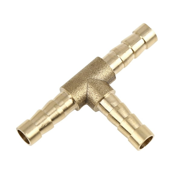 6mm Hose Barbed Brass 3 Way Tee Connector Thread Joiner Adapter for Fuel Air Water Gas Oil Pipe