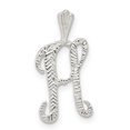 thumbnail image 1 of 925 Sterling Silver Dainty Letter H Initial Name Monogram Floating Open Chain Slide Pendant Necklace Charm, 1 of 5