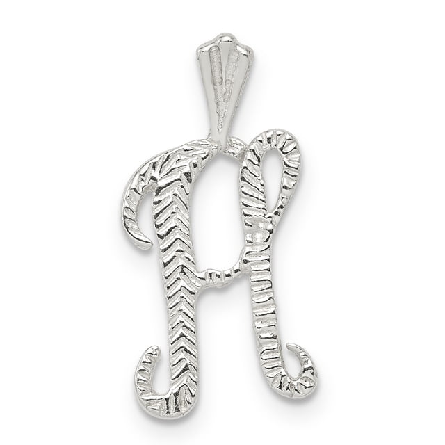 925 Sterling Silver Dainty Letter H Initial Name Monogram Floating Open Chain Slide Pendant Necklace Charm