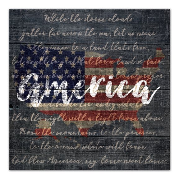 Creative Products Distressed American Wood Flag 16x16 Canvas Wall Art