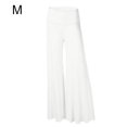 thumbnail image 1 of Pantalones Pantalones de yoga de cintura alta Pantalones de mujer de pierna ancha Ropa deportiva, Blanco, M seitruly AP002098-02, 1 of 5