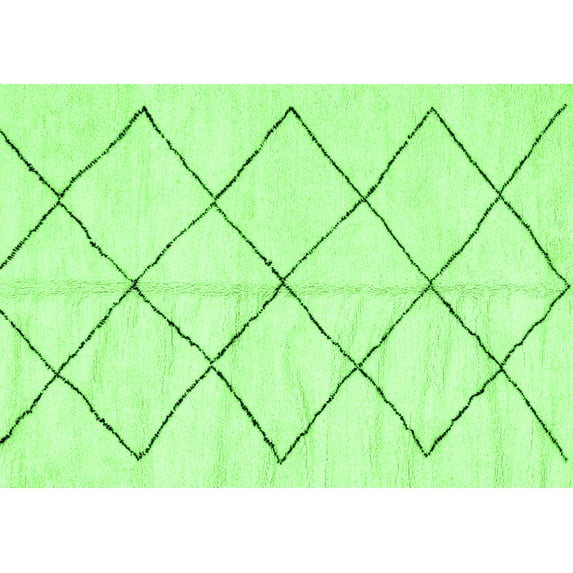 Ahgly Company Indoor Rectangle Solid Green Modern Area Rugs, 6' x 9'