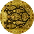 thumbnail image 1 of Ahgly Company Machine Washable Indoor Round Persian Yellow Traditional Area Rugs, 8' Round, 1 of 4