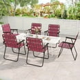 thumbnail image 4 of Costway 2PCS Folding Beach Chair Camping Lawn Webbing Chair Lightweight 1 Position Red, 4 of 9