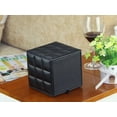 thumbnail image 2 of Nvzi Funda de cuero cuadrada para caja de pañuelos - Elegante soporte para caja de pañuelos en forma de cubo, caja de pañuelos decorativa de PU para tocador,mesa, encimera, color negro, 2 of 3