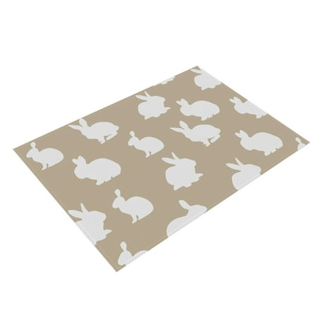 

Easter Decorations For The Home Setting for 4 Happy Easter Placemats Truck Hop Bunny Table Mats Seasonal Spring Washable Place Mats Table Decoration For Easter Bunny Holiday Farmhouse Gathering Part