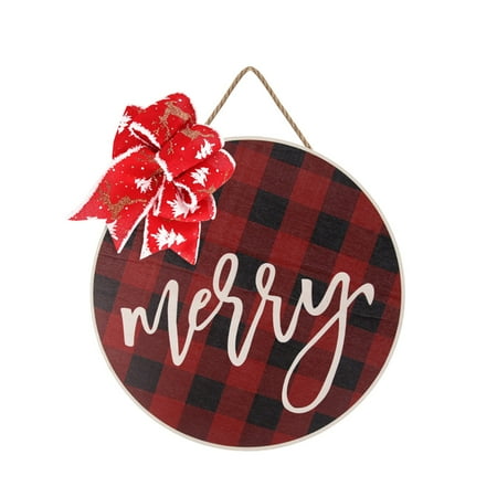 

Cute Bathroom Decorations for Wall Christmas Wooden Hanging Christmas Wall Decoration Pendant Bow Round Door Number Hanging Ornament