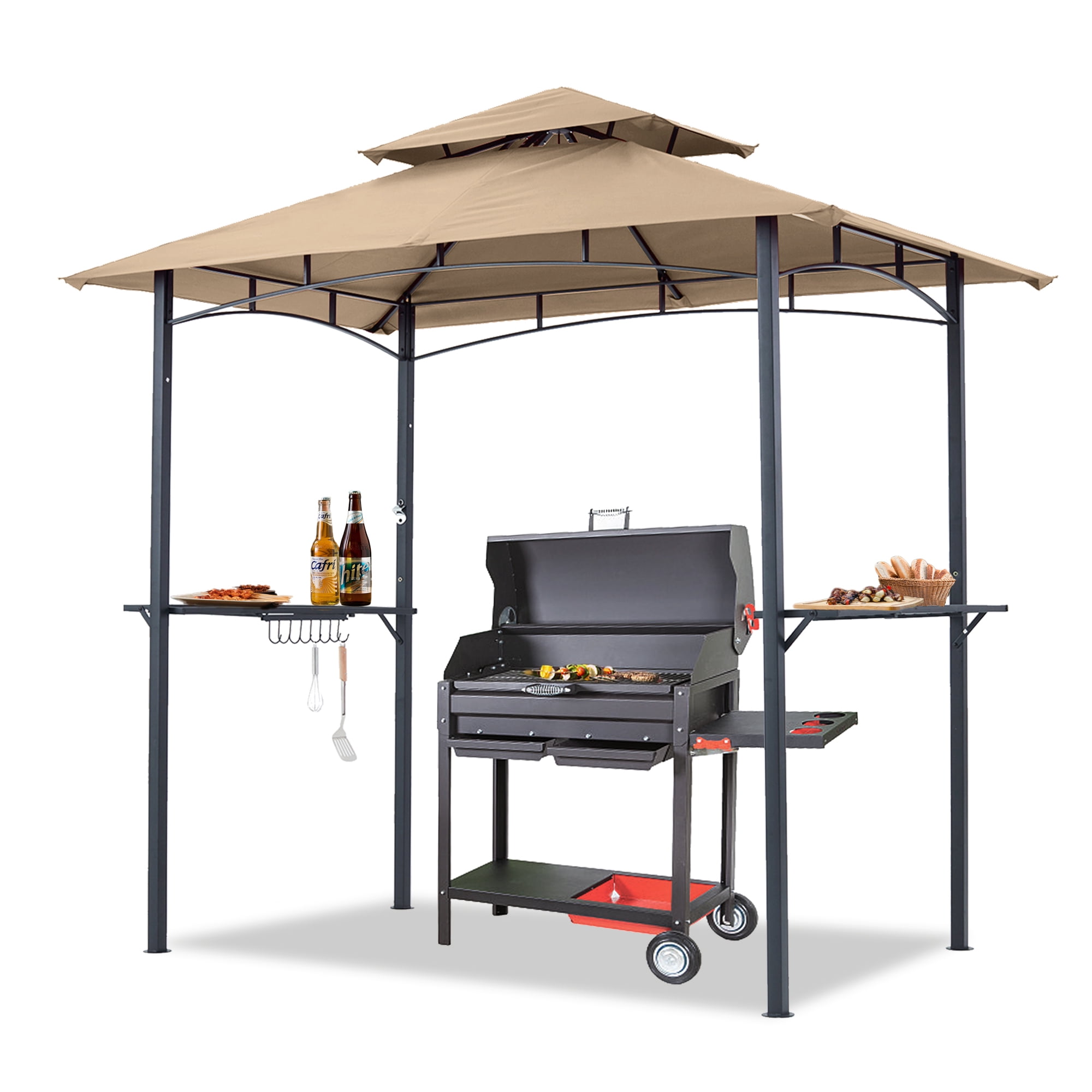 ABCCANOPY 8'x 5' Grill Gazebo Shelter, Double Tier Outdoor BBQ