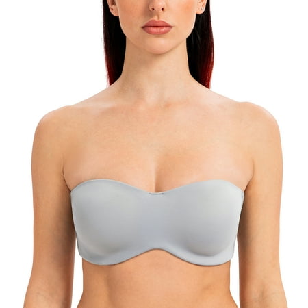 MELENECA Strapless Bra Minimizer with Underwire for Women Gray 36D