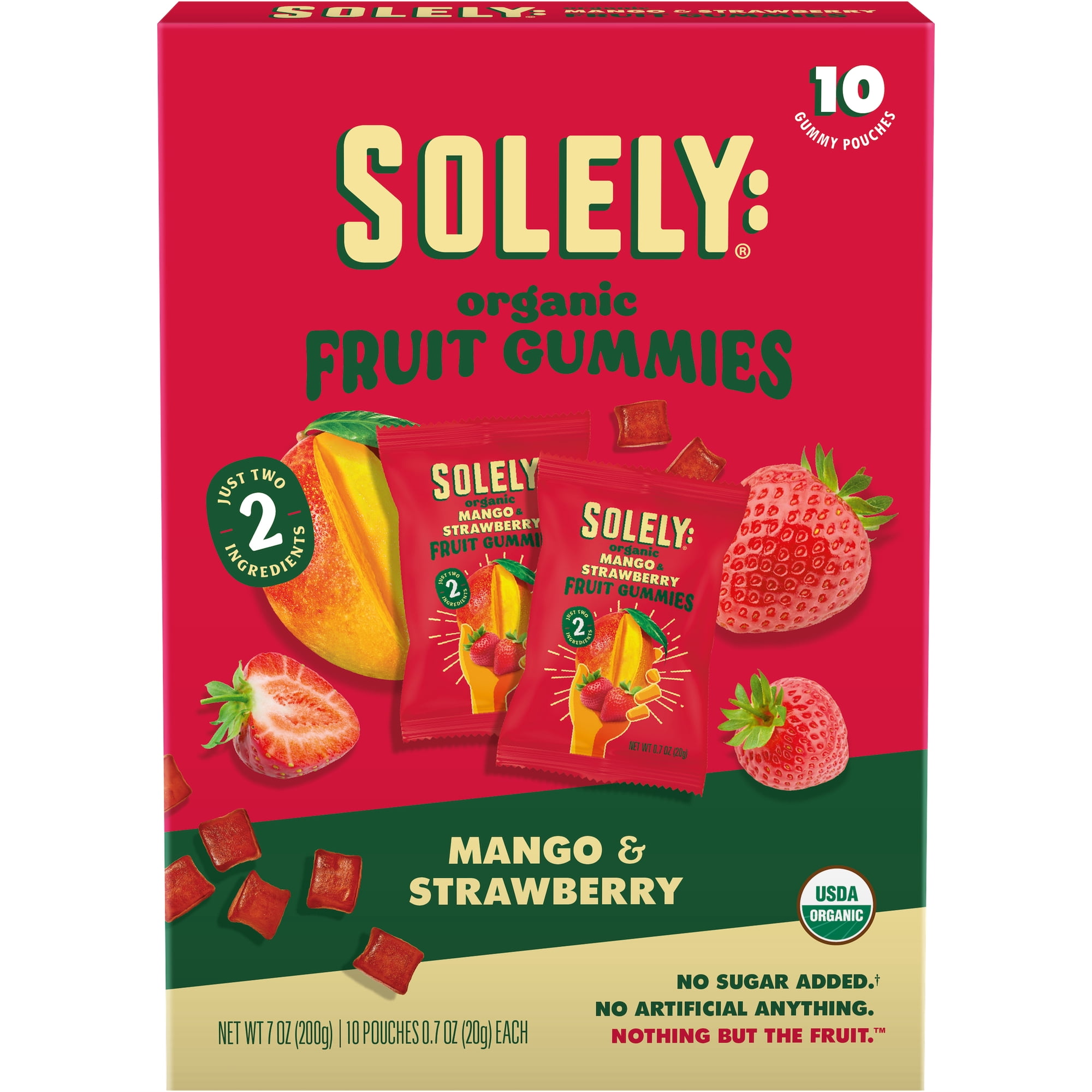 Solely Organic Mango and Strawberry Fruit Gummies, 0.7 oz (10 Count)