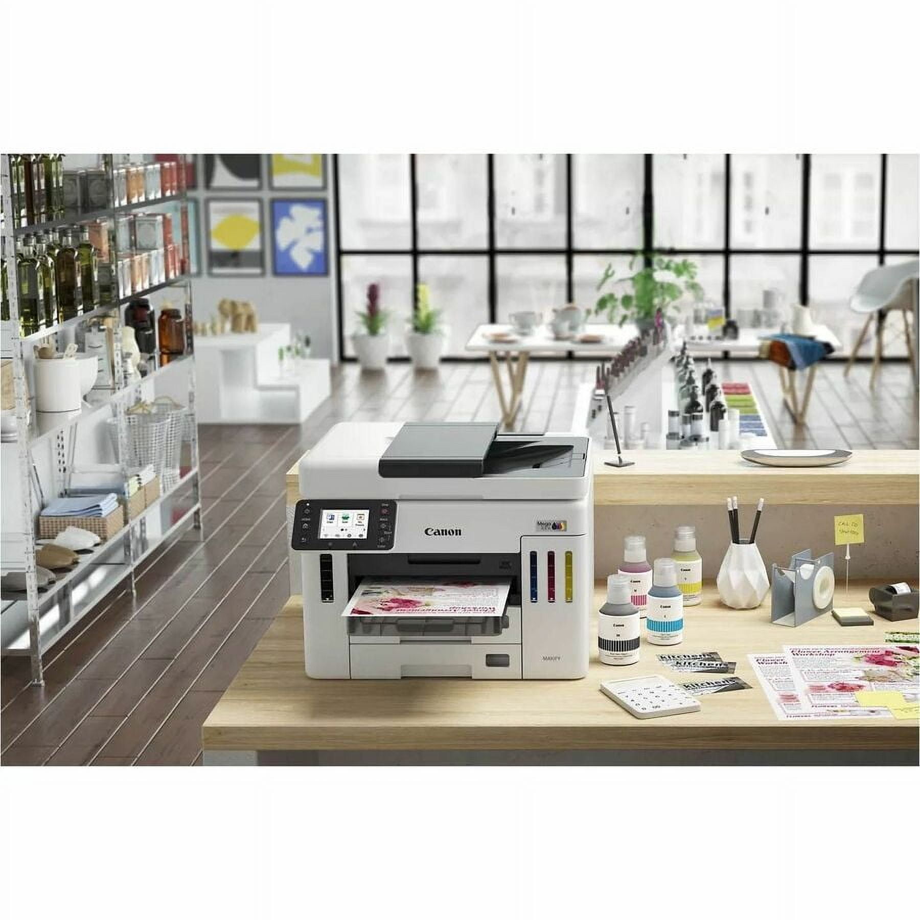 Canon MAXIFY GX7120 Wireless MegaTank Duplex All-in-One Inkjet Color Printer, Fax, White