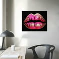 thumbnail image 3 of Nawypu  Black and Pink Lips Canvas Wall Art Fashion and Glam Poster Sexy Red Lip Picture Gallery Wrap for Bathroom Bedroom Makeup Room Wall Decor, 3 of 4