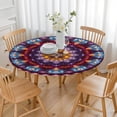 thumbnail image 3 of Colorful Tie Dye Mandala Pattern Round Fitted Tablecloth with Elastic Edge,Dining Table Cover Waterproof,Outdoor Round Tablecloth for Camping,Dining,Indoor and Outdoor, 3 of 7