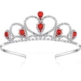 thumbnail image 1 of LAICAIW Red Gems Rhinestone Tiara for Little Kid Big Kid Girl Prom Birthday Prinecess Party, 1 of 6