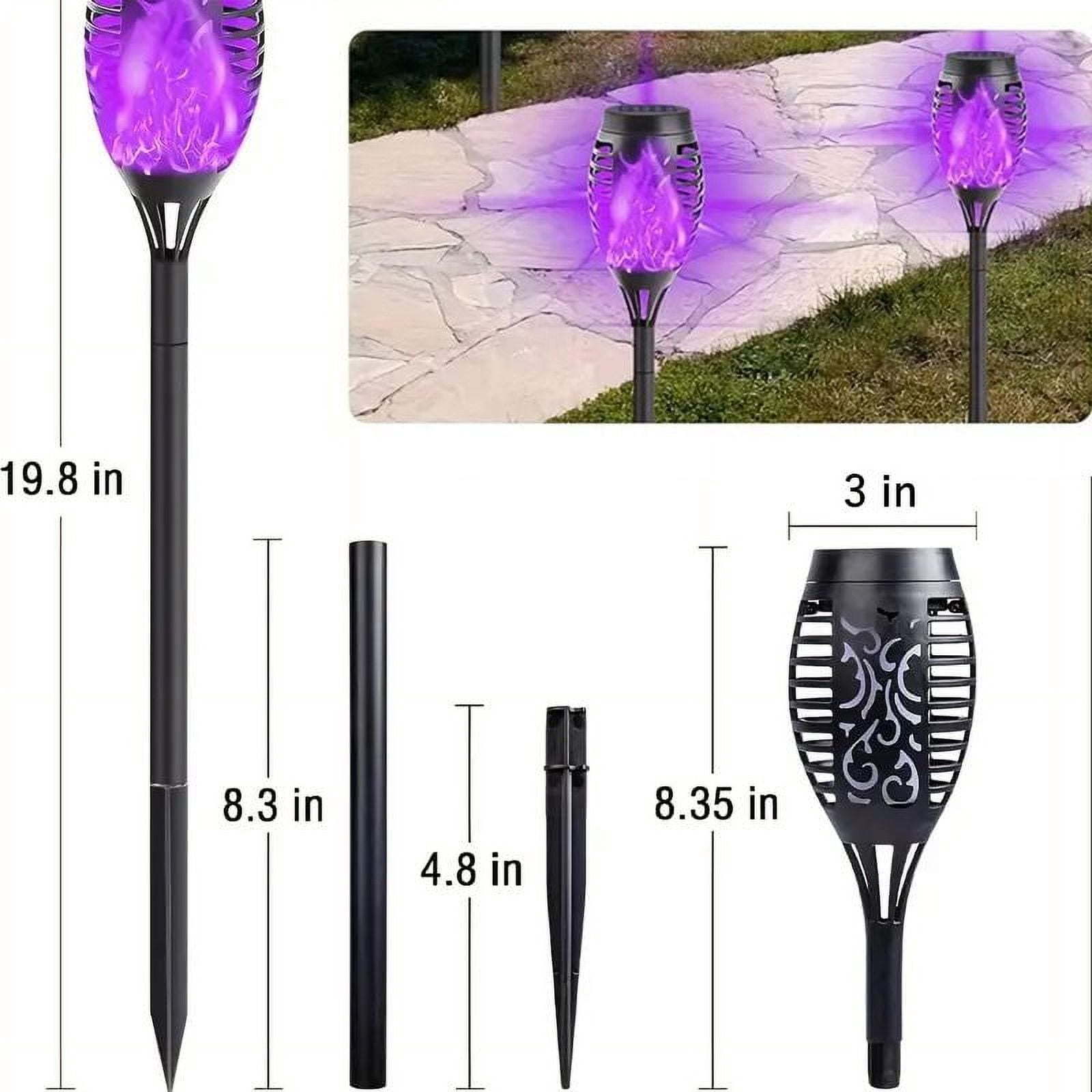 Magicorange Outdoor Solar Lights, 8 Pack Solar Torch Light with Flickering Flame, LED Decorative Lamps for Garden Patio Yard (Purple Light)