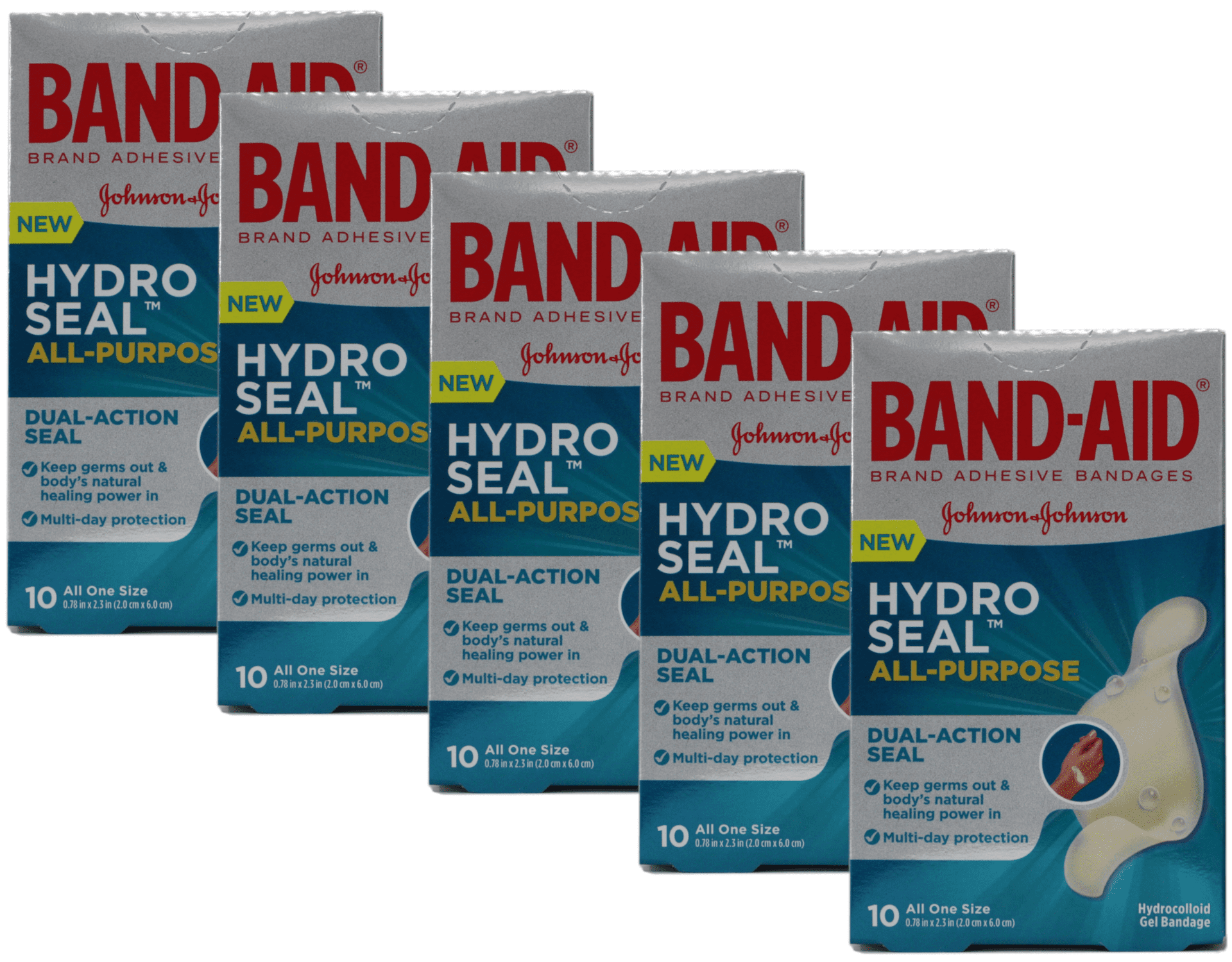 BandAid Hydro Seal All Purpose DualAction Seal Gel Bandage 10 Count
