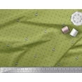 thumbnail image 3 of Soimoi Green Modal Satin Fabric Snowflake & Tree Christmas Printed Craft Fabric by the Yard 42 Inch Wide, 3 of 3