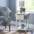 thumbnail image 4 of Powell Shiloh Single Drawer Indoor End Table with Shelf and Dropleaf, 24" Tall, White, 4 of 16