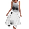 thumbnail image 1 of Ovzne Robes d'Été pour Femmes 2025 Robe pour Femme Robes Sans Manches Col Rond à Cordon Décontracté Volanté Robe Trapèze Mini Robe Vacances Liquidation, 1 of 7