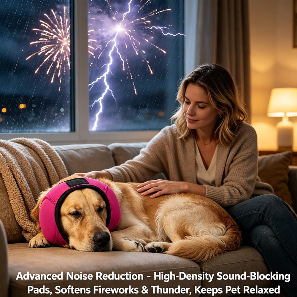 Zenpup Noise Cancelling Ear Wrap, No Flap Ear Wrap for Dogs, Waterproof Dog Head Wrap