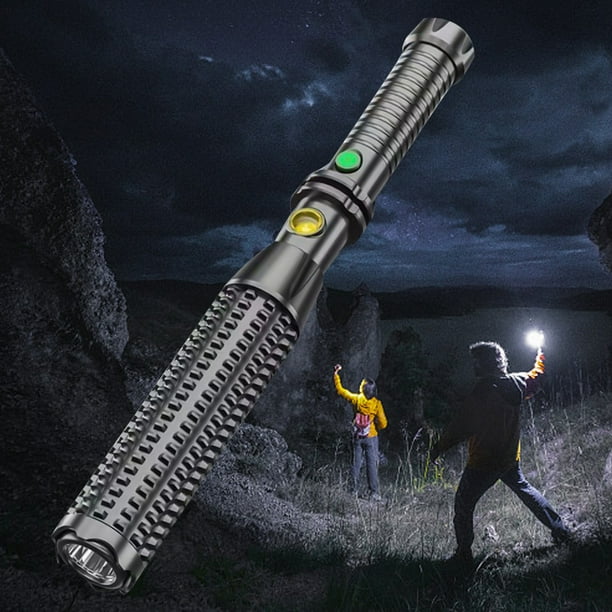 Fiudx Linterna Led de Alta Potencia, Recargable Por Usb, Resistente Al Agua, para Emergencias, Camping, Conducción Nocturna, Inspección, Tamaño 34 X 3,6 X 3,6 Cm.