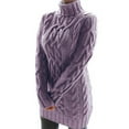 thumbnail image 1 of VISgogo Vestido de punto de otoño para mujer, vestido de suéter corto ajustado de cuello alto de manga larga de jacquard torcido de color sólido VISgogo  moda, 1 of 6
