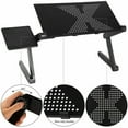 thumbnail image 3 of Laptop Table Stand Adjustable Riser with Mouse Pad and Fan Fully Ergonomic Mount Ultrabook Notebook Light Weight Aluminum Bed Tray, 3 of 10