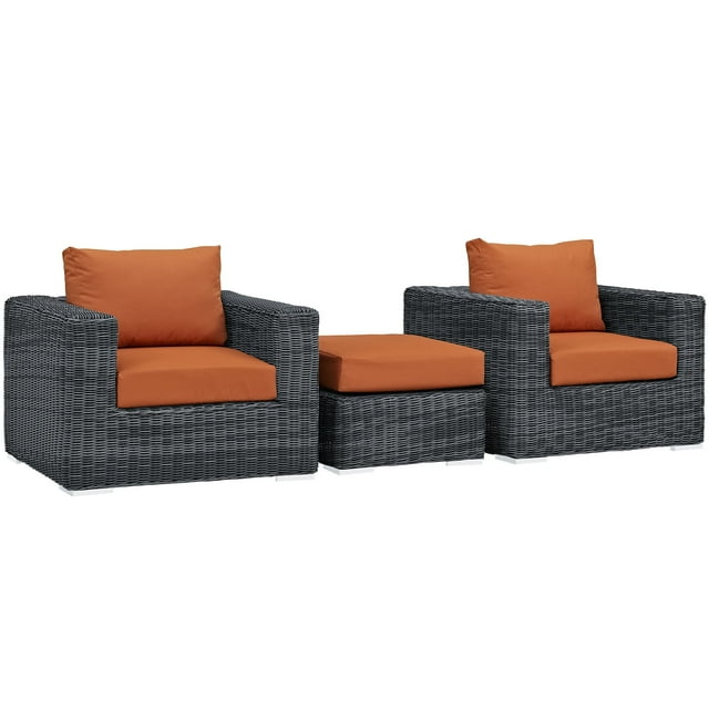 Modway Summon Ensemble Sectionnel de Patio Extérieur Sunbrella® 3 Pcs en Toile Toscane