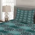 thumbnail image 2 of Ambesonne Mandala Quilted Coverlet 2 Pcs, Hippie Oriental Spring, Twin Size, Taupe Black Turquoise, 2 of 4