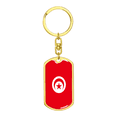 thumbnail image 4 of Tunisia Flag Swivel Keychain Dog Tag Stainless Steel or 18k Gold, 4 of 10