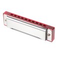 thumbnail image 1 of FENGGUIQU Harmonica Professionnel en Métal Rouge avec 10 Trous 20 Tons et Étui de Rangement Portable Noir, 1 of 8