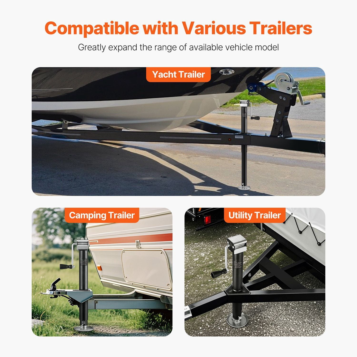 A-Frame Trailer Jack,5000 lbs Dynamic Load Capacity,Trailer Jack Stand with Handle&Rectangular Footpad,15-"Vertical Travel,Suitable for RV,Horse,Utility Trailers,Yacht Trailers