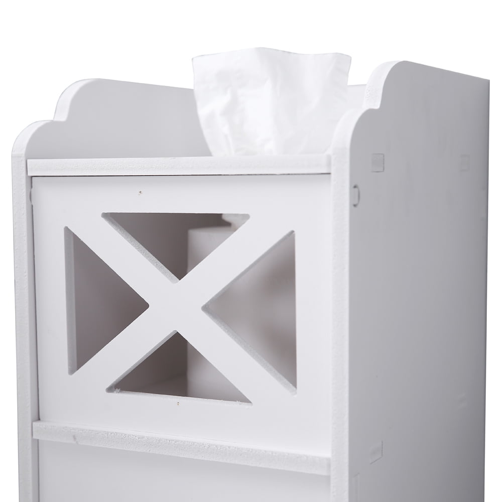 Kepooman 7.87" x 9.84" x 29.13" Storage Corner, Floor Cabinet with Doors and Shelves, Narrow Cabinet for PVC Toilet Paper Towel, White Kepooman 7.87" x 9.84" x 29.13" Storage Corner, Floor Cabinet with Doors and Shelves, Narrow Cabinet for PVC Toilet Paper Towel, White
