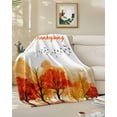 thumbnail image 2 of Throw Blanket Fleece Throw Blanket 50x60in, Fall Thanksgiving Maple Tree Orange Yellow Soft Lightweight Bed Blankets Watercolor Forest Fuzzy Couch Blankets for All Season, 2 of 7