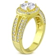 thumbnail image 2 of 925 Sterling Silver Yellow Gold-Tone White Clear CZ Engagement Ring Band, 2 of 3