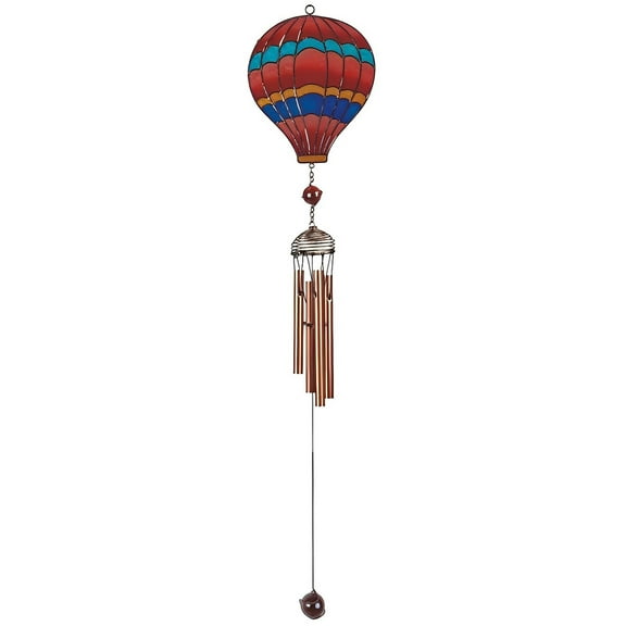 FC Design 31" Long Red Air Balloon Wind Chime with Copper Gem Statue Sculpture Ornament Decoration Home/Room/Garden Decor and Unique Gift Ideas for Housewarming, Holidays and Birthdays