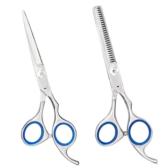 Professional Hair Scissors Set - Home Hair cutting Barber/Salon Thinning Shears Stainless Steel Kit for Men/Women (Blue)