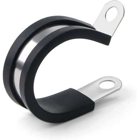 12 Pack 1 3/4 Inch Stainless Steel Cable Clamps, Metal Pipe Clamps Wire Clamps Conduit clamps for Tube, Pipe or Wire Loom Installation, Rubber Cussioned